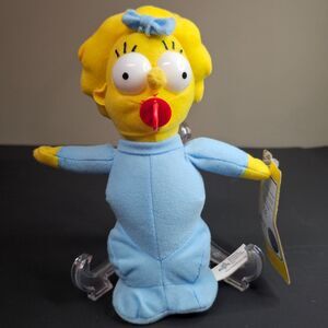 NWT Simpsons Beanbag Plush Maggie Applause 9" Doll 2007 Matt Groening Pacifier